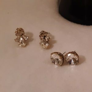 CHRYSTAL STONE CLEAR ANGELS & CLEAR ROUND EARRING